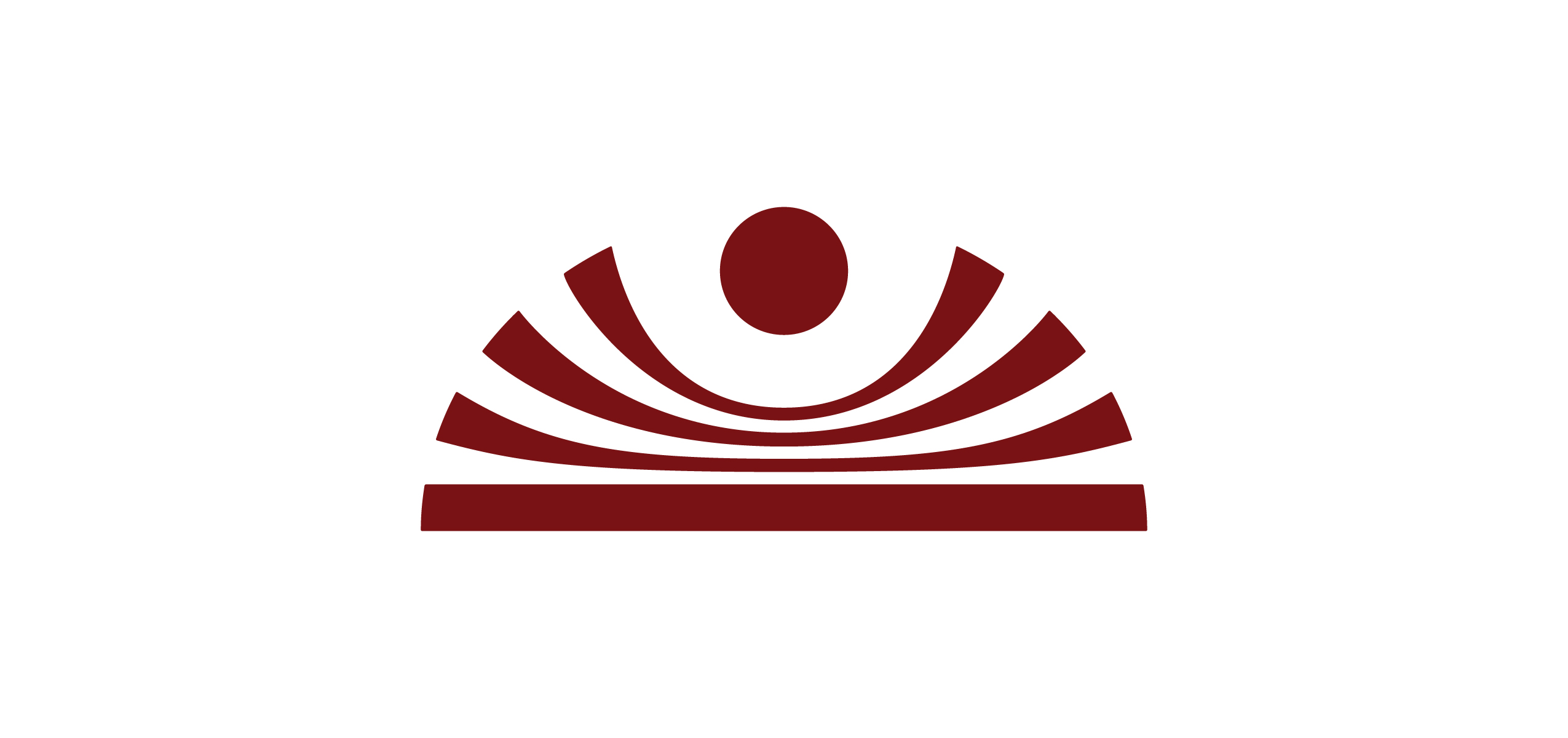 Large maroon sunrise logo